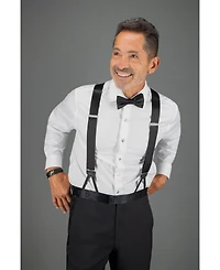 Trafalgar Men's Sutton Solid Color Silk Formal Suspenders | Y-Back, Adjustable Braces