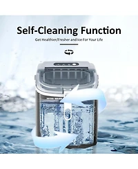 Zafro Portable Countertop Ice Maker Machine with Self-Cleaning, 9 Cubes Ready 6 Minutes, 26lbs/24H Production, Includes Scoop and Baske