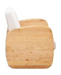 Linen and Wood Arm Chair – Perfect for Living Room or Bedroom
