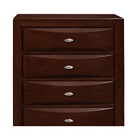 Solid Wood Five-Drawer Dresser with Mirrored Accents for Bedroom Storage