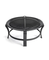 Steel Round Wood Burning Fire Pit for Outdoor Gatherings