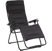 Reclining Steel Zero Gravity Chair with Cushion for Lawn Deck and Poolside