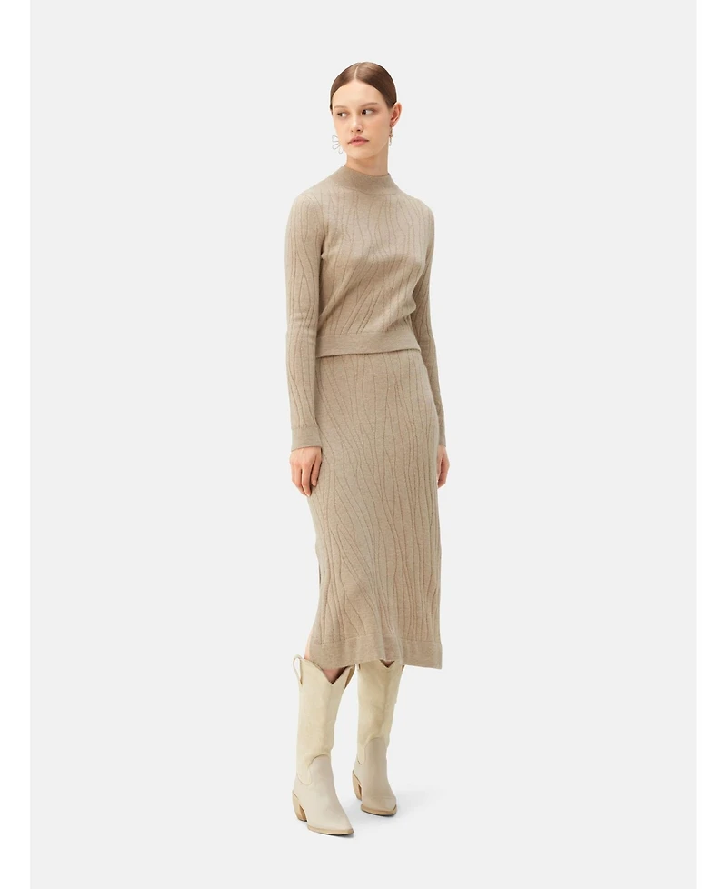 Cropped high neck cashmere sweater