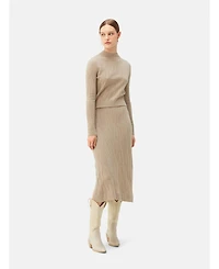 Cropped high neck cashmere sweater