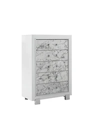 Modern 5-Drawer Chest with Faux Marble Front for Stylish Storage