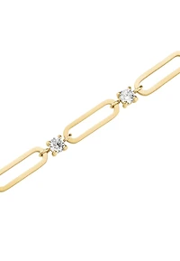 Rosefield Round Crystals Bracelet In 14K Yellow Gold Plated Stainless Steel