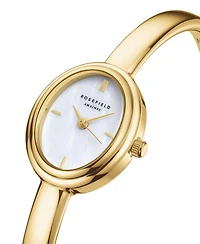 Rosefield Bangle Women' Gold tone Stainless Steel Bracelet Watch 23.5mm