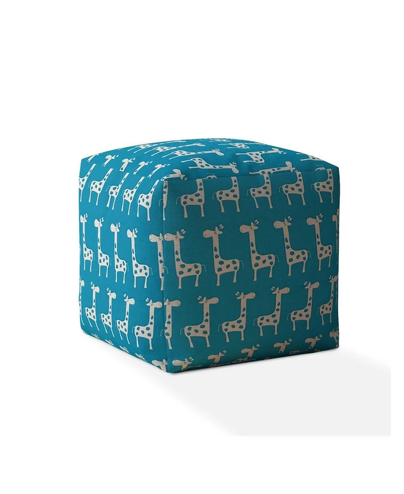 Giraffe Pattern Cotton Pouf Ottoman – Decorative and Comfortable