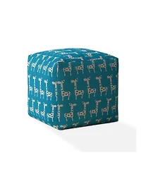 Giraffe Pattern Cotton Pouf Ottoman – Decorative and Comfortable
