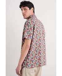 Seasalt Cornwall Men's Blue Heron Short Sleeve Shirt