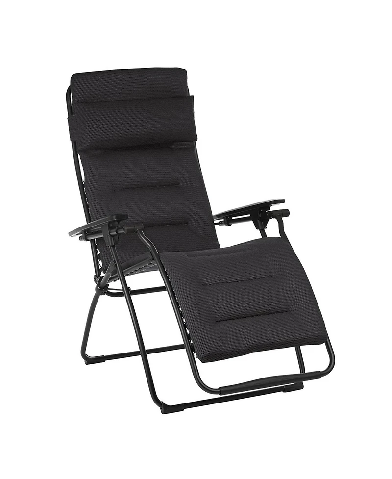 Foldable Steel Frame Zero Gravity Chair with Cushion for Outdoor Lounging
