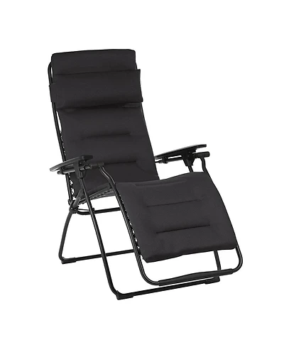 Foldable Steel Frame Zero Gravity Chair with Cushion for Outdoor Lounging