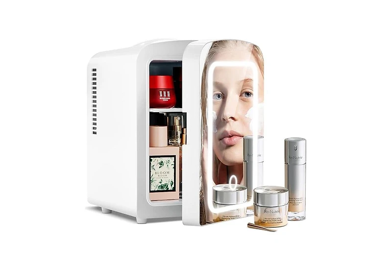 Zafro Mini Fridge with Led Mirror, Makeup