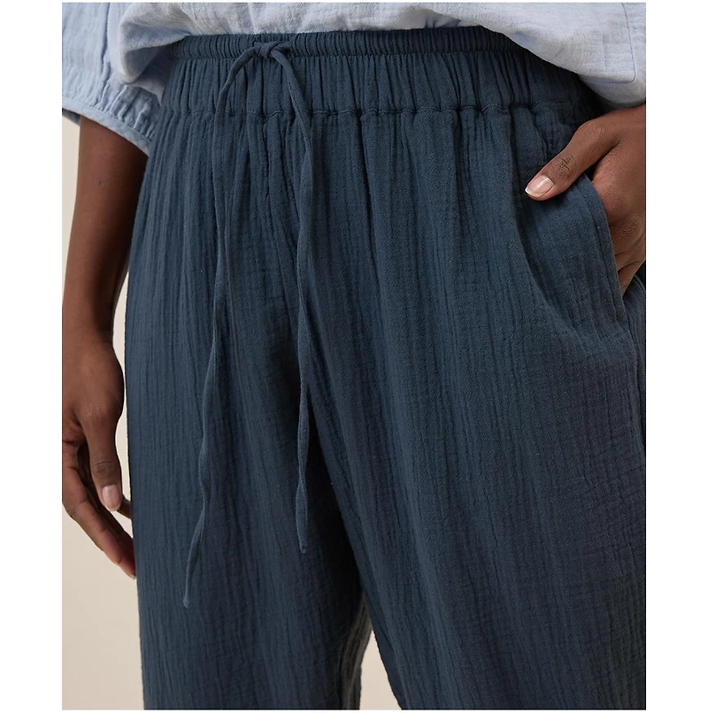 Pact Women's Organic Cotton Coastal Double Gauze Tapered Pull-On Pant
