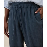 Pact Women's Organic Cotton Coastal Double Gauze Tapered Pull-On Pant