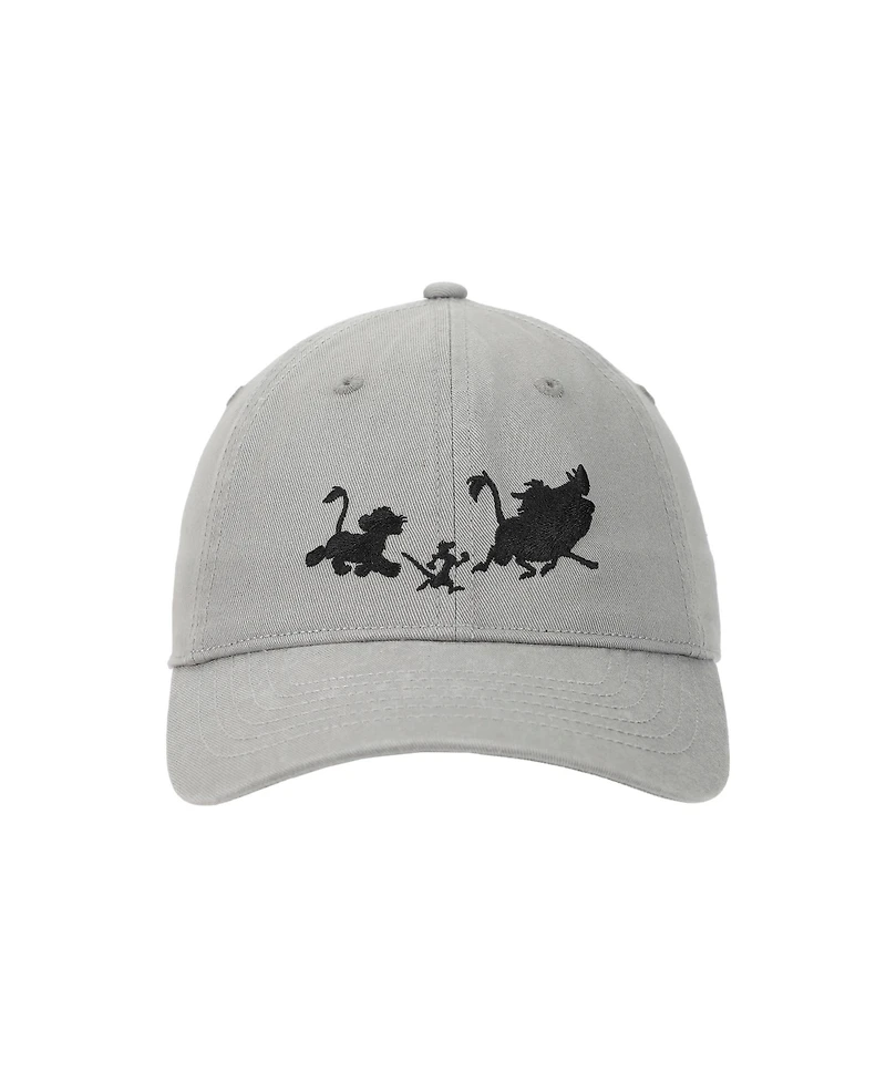 Disney Men's Lion King Simba Timon & Pumba Silhouettes Gray Unstructured Baseball Cap