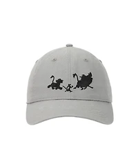 Disney Men's Lion King Simba Timon & Pumba Silhouettes Gray Unstructured Baseball Cap