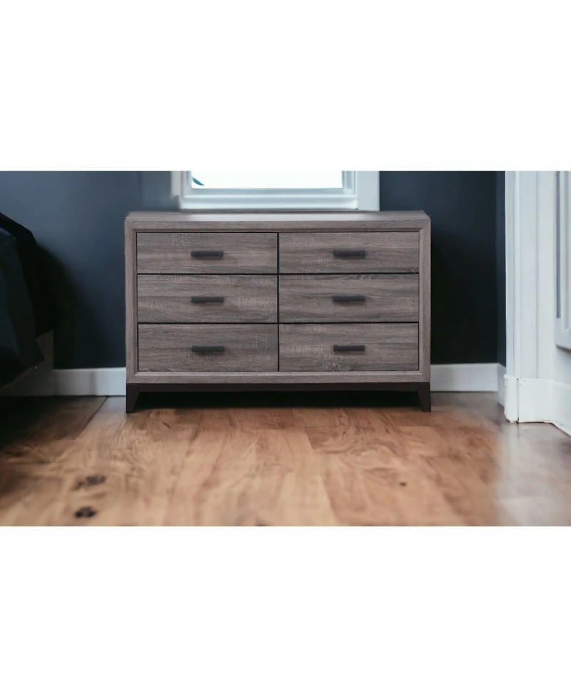 Functional Manufactured Wood Six-Drawer Chest for Closet or Guest Room