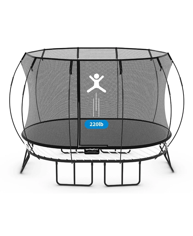 Springfree Trampoline Kids Oval 8 x 13Ft Trampoline & FlexrStep V2 Safety Ladder