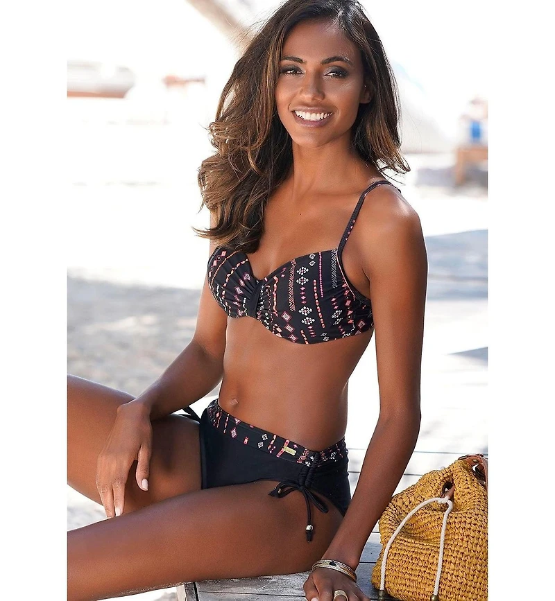Lascana Women's Boho Print Underwire Bikini Swimsuit Top