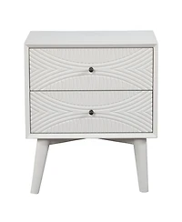 Modern Groovy 1-Drawer Wood Nightstand for Small Spaces
