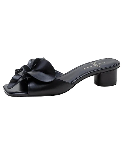 Linea Paolo Idalia | Flower Embellished Nappa Leather Slides
