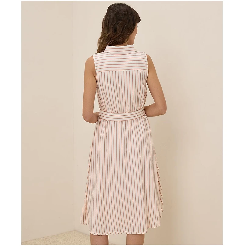 Pact Women's Organic Cotton Sunset Lightweight Cotton Sleeveless Shirtdress