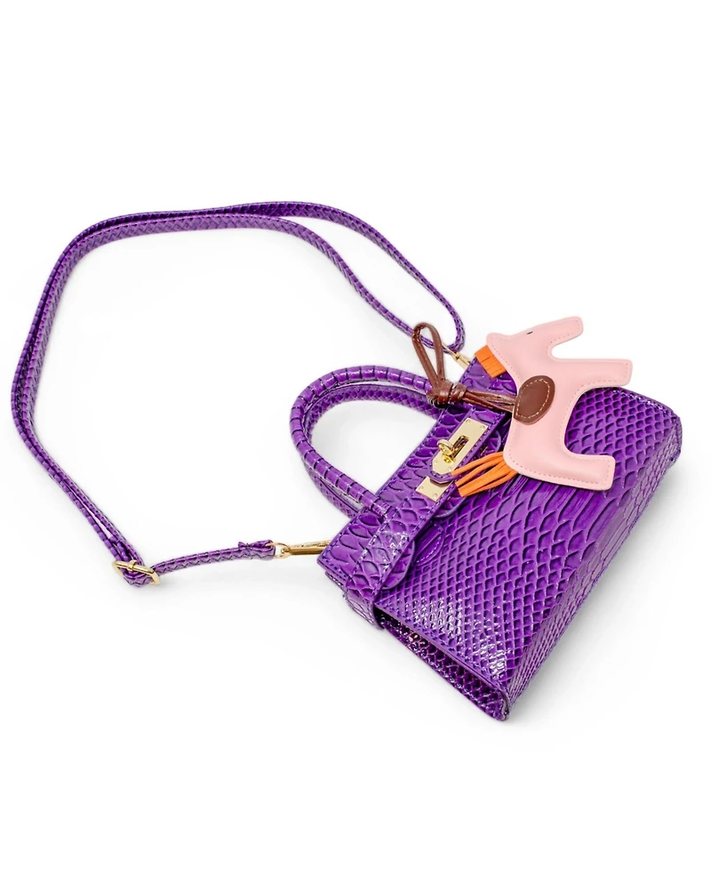 Tiny Treats + Zomi Gems Girls Crocodile Pony Handbag, Orange