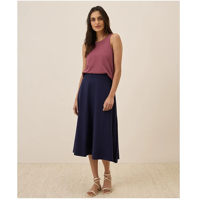 Pact Women's Organic Cotton Fit & Flare Midi Skirt