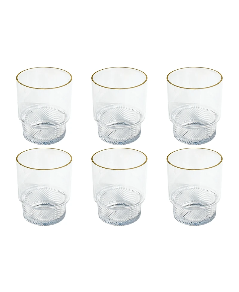 Abode Homewares Stax Optic Twist Goblet Glasses, Set of 6