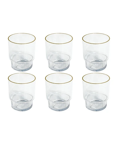 Abode Homewares Stax Optic Twist Goblet Glasses, Set of 6