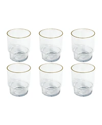 Abode Homewares Stax Optic Twist Goblet Glasses, Set of 6