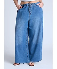 Eloquii Women's Loose Drawstring Waist Jean