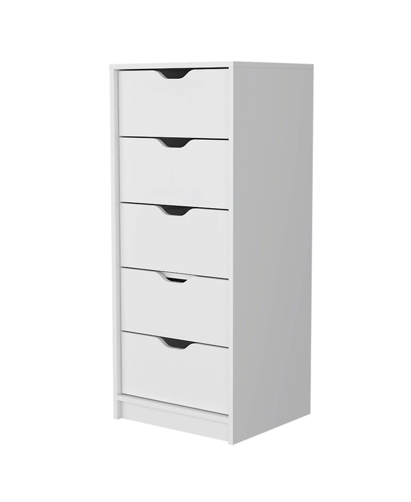 Manufactured Wood 5-Drawer Narrow Dresser – Space-Saving Design