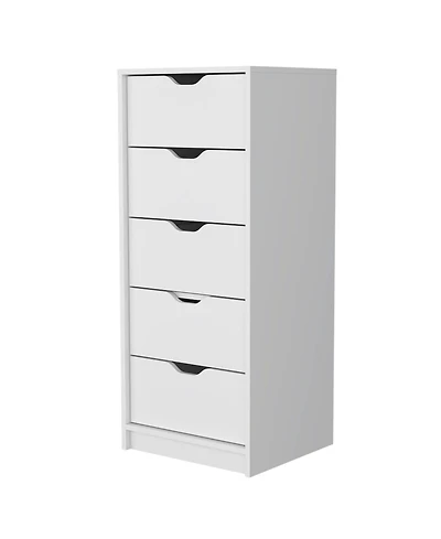 Manufactured Wood 5-Drawer Narrow Dresser – Space-Saving Design