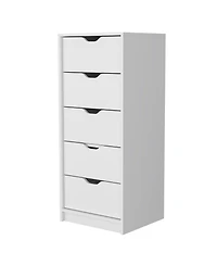 Manufactured Wood 5-Drawer Narrow Dresser – Space-Saving Design