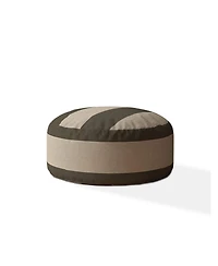 Soft Cotton Round Striped Pouf Ottoman for Footrest and Extra Seating