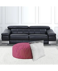 Cotton Round Chevron Pouf Cover for Living Room and Bedroom Decor