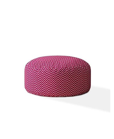 Cotton Round Chevron Pouf Cover for Living Room and Bedroom Decor