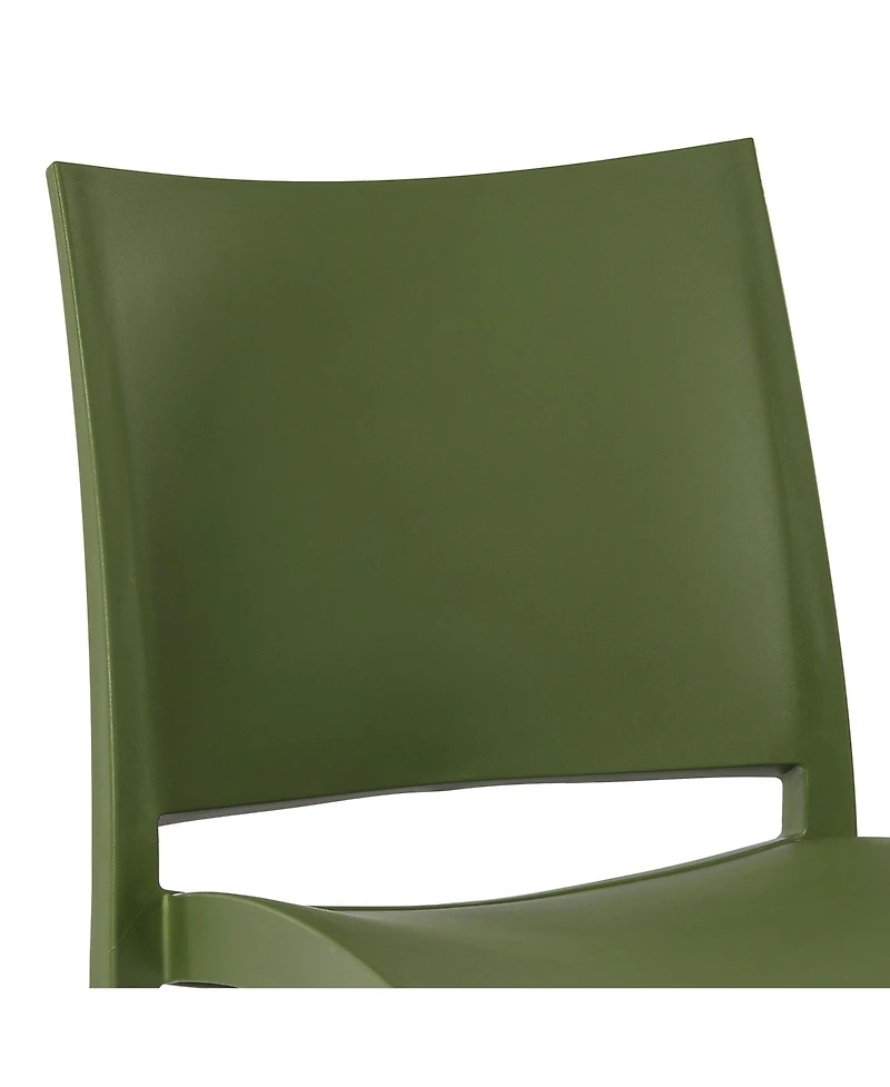 Modern Polypropylene Stackable Plastic Patio Dining Chair (Set of 2)