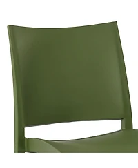 Modern Polypropylene Stackable Plastic Patio Dining Chair (Set of 2)