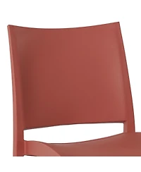 Modern Polypropylene Stackable Plastic Patio Dining Chair (Set of 2)