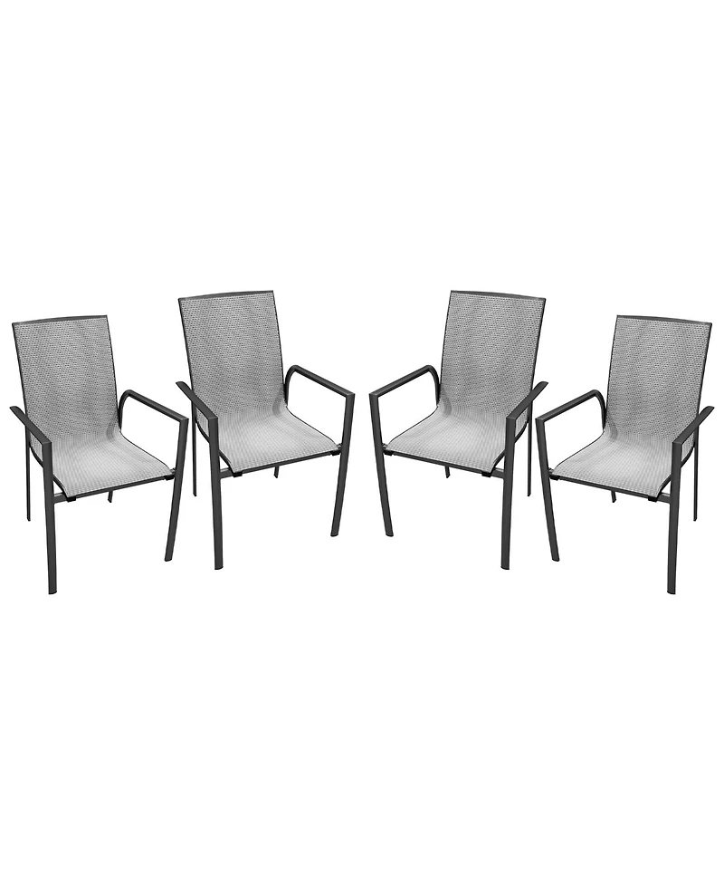 Aluminium Frame with Stackable Dining Chairs