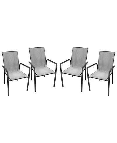 Aluminium Frame with Stackable Dining Chairs