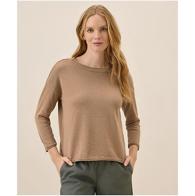 Pact Women's Organic Cotton Classic Fine Knit Wide Neck Sweater