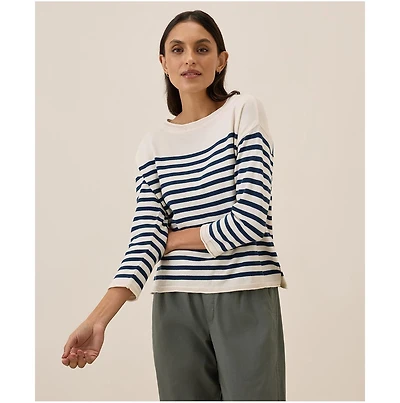 Pact Women's Organic Cotton Classic Fine Knit Wide Neck Sweater