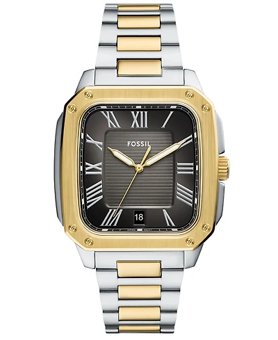 Fossil Men's Crosby Three-Hand Date Two-Tone Stainless-Steel Watch, 42mm