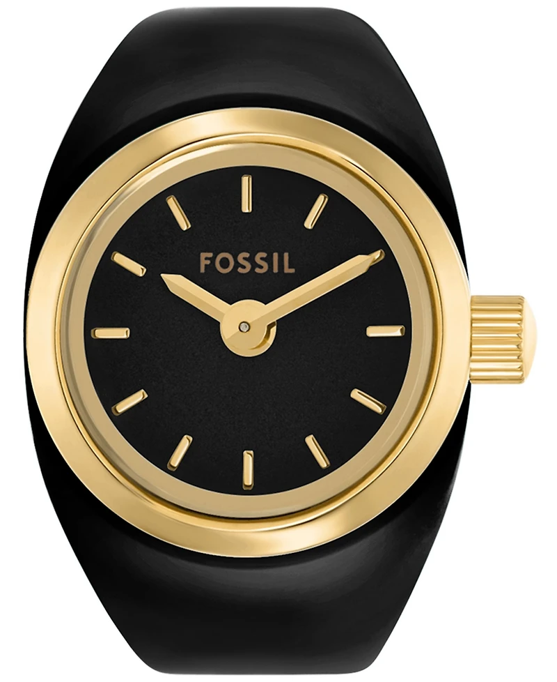 Fossil Women's Two-Hand Gold-Tone Stainless Steel Ring Watch, 15mm