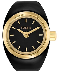 Fossil Women's Two-Hand Gold-Tone Stainless Steel Ring Watch, 15mm
