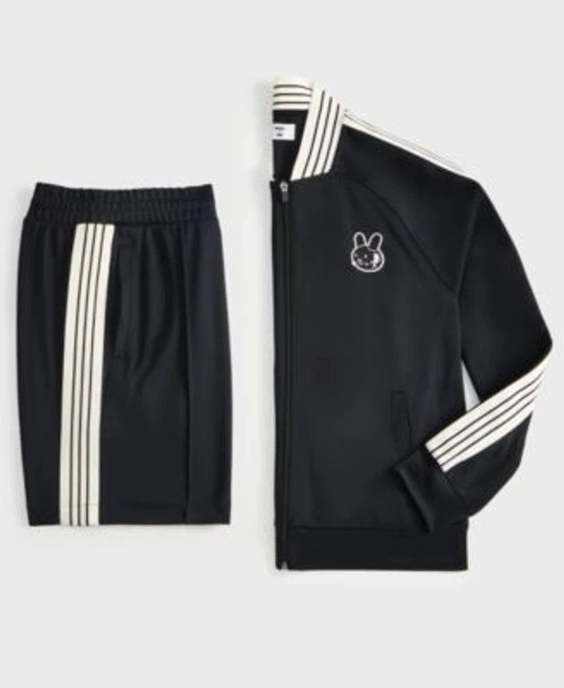 Mode Of One Mens Relaxed Fit Contrast Paneled Full Zip Tricot Track Jacket Regular Fit Contrast Paneled 7 Tricot Track Shorts Exclusively At Macys